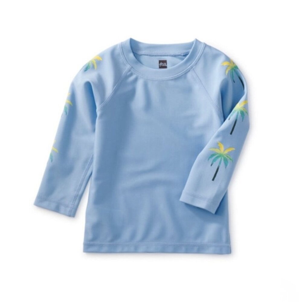 NWT Tea Collection Long Sleeve Rash Guard Placid Blue 6-9 Months